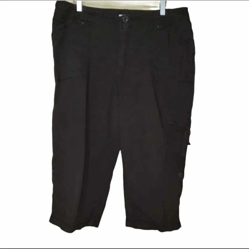 St John's Bay 18W brown‎ cotton capris